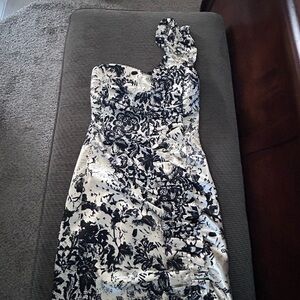 Ruby Rox One Shoulder Black and White Dress